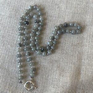 Labradorite Stone Necklace Knotted Amazing In Style   luxury stunning